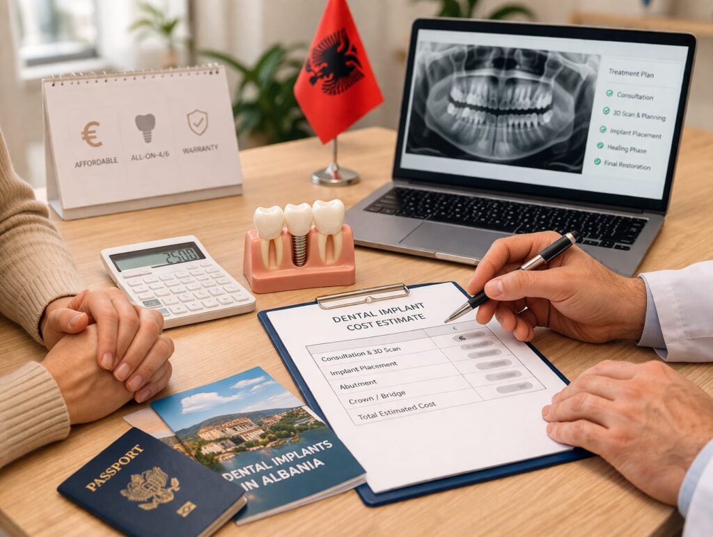 Dental implant cost discussion and treatment planning in Albania